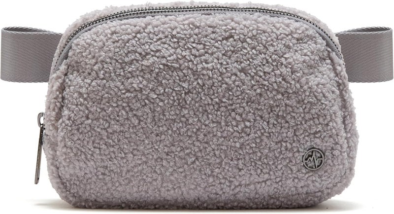 Pander Fanny pack Everywhere Fleece Belt Bag for Women and Men with Adjustable strap Belt, 1L. (Light Grey) - Image 1